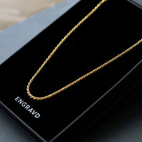 925 Sterling Gold Rope Chain - 3mm | Engravd Co | Personalised Jewellery | Bracelets, Necklaces, Cufflinks, Hip Flasks