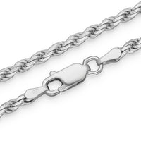 925 Sterling Silver Rope Chain - 3mm | Engravd Co | Personalised Jewellery | Bracelets, Necklaces, Cufflinks, Hip Flasks
