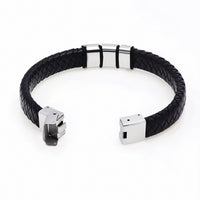 Personalised Black Leather Bracelet | Engravd Co | Personalised Jewellery | Bracelets, Necklaces, Cufflinks, Hip Flasks