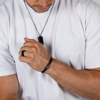 Black Engravd Signet Cuff