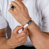 Personalised White Leather Bracelet | Engravd Co | Personalised Jewellery | Bracelets, Necklaces, Cufflinks, Hip Flasks