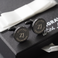 Engravd Round Custom Cuff link set: Design 1
