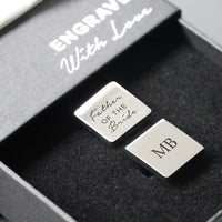 Engravd Square Custom Cuff link set: Title - Initials | Engravd Co | Personalised Jewellery | Bracelets, Necklaces, Cufflinks, Hip Flasks