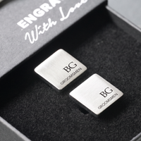 Engravd Square Custom Cuff link set: Design 1