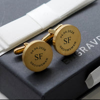Engravd Round Custom Cuff link set: Design 1