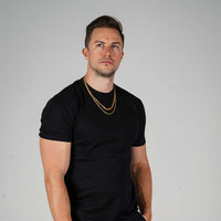 Gold Cuban Link + Rope Chain Stack | Engravd Co | Personalised Jewellery | Bracelets, Necklaces, Cufflinks, Hip Flasks