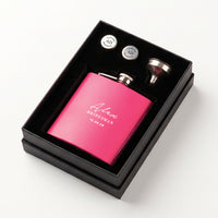 Engravd Hip Flask and Cuff Link Set - Name/Title/Date