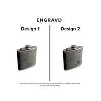 Engravd Grey Leatherette Hip Flask - Personalised Initials and Title | Engravd Co | Personalised Jewellery | Bracelets, Necklaces, Cufflinks, Hip Flasks
