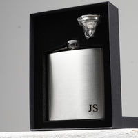 Engravd Stainless Steel Hip Flask - Personalised Initials and Title