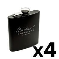 Engravd 4 x Hip Flask sets - Name/Title/Date | Engravd Co | Personalised Jewellery | Bracelets, Necklaces, Cufflinks, Hip Flasks