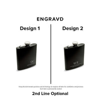 Premium Matte Black Steel Hip Flask and Gift box | Engravd Co | Personalised Jewellery | Bracelets, Necklaces, Cufflinks, Hip Flasks