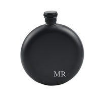 Engravd Matte Black Round Hip Flask - Personalised Initials | Engravd Co | Personalised Jewellery | Bracelets, Necklaces, Cufflinks, Hip Flasks