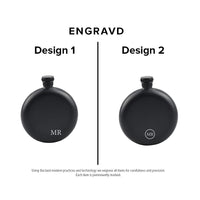 Engravd Matte Black Round Hip Flask - Personalised Initials | Engravd Co | Personalised Jewellery | Bracelets, Necklaces, Cufflinks, Hip Flasks