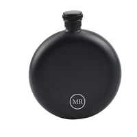 Engravd Matte Black Round Hip Flask - Personalised Initials | Engravd Co | Personalised Jewellery | Bracelets, Necklaces, Cufflinks, Hip Flasks