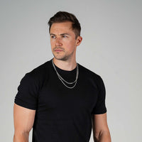 Silver Cuban Link + Rope Chain Stack | Engravd Co | Personalised Jewellery | Bracelets, Necklaces, Cufflinks, Hip Flasks