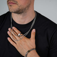 Silver Cuban Link + Rope Chain Stack | Engravd Co | Personalised Jewellery | Bracelets, Necklaces, Cufflinks, Hip Flasks