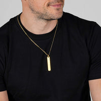 Theo Necklace - Vertical Inscription | Engravd Co | Personalised Jewellery | Bracelets, Necklaces, Cufflinks, Hip Flasks