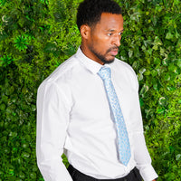 Floral Pale Blue Tie | Engravd Co | Personalised Jewellery | Bracelets, Necklaces, Cufflinks, Hip Flasks