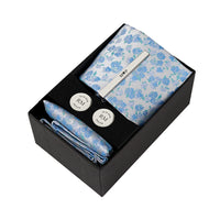 Floral Pale Blue Tie | Engravd Co | Personalised Jewellery | Bracelets, Necklaces, Cufflinks, Hip Flasks