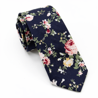 Navy Bloom Tie | Engravd Co | Personalised Jewellery | Bracelets, Necklaces, Cufflinks, Hip Flasks