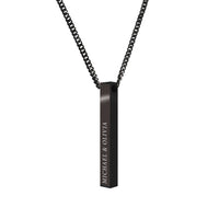 Black Engravd 3D Bar Necklace | Engravd Co | Personalised Jewellery | Bracelets, Necklaces, Cufflinks, Hip Flasks