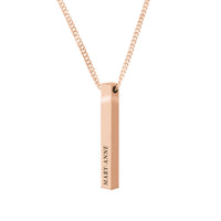 Rose Gold Engravd 3D Bar Necklace | Engravd Co | Personalised Jewellery | Bracelets, Necklaces, Cufflinks, Hip Flasks