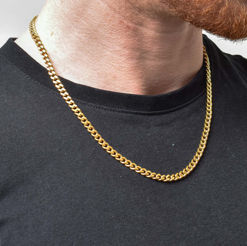Gold Cuban Link Chain 5mm – Engravd - Main Image