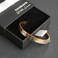Gold Engravd Custom Cuff | Engravd Co | Personalised Jewellery | Bracelets, Necklaces, Cufflinks, Hip Flasks