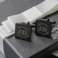 Engravd Square Custom Cuff link set: Design 5 | Engravd Co | Personalised Jewellery | Bracelets, Necklaces, Cufflinks, Hip Flasks