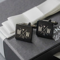 Engravd Square Custom Cuff link set: Design 4 | Engravd Co | Personalised Jewellery | Bracelets, Necklaces, Cufflinks, Hip Flasks