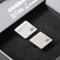 Engravd Square Custom Cuff link set: Design 2 | Engravd Co | Personalised Jewellery | Bracelets, Necklaces, Cufflinks, Hip Flasks