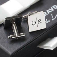 Engravd Square Custom Cuff link set: Design 6 | Engravd Co | Personalised Jewellery | Bracelets, Necklaces, Cufflinks, Hip Flasks