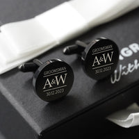 Engravd Round Custom Cuff link set: Design 5 | Engravd Co | Personalised Jewellery | Bracelets, Necklaces, Cufflinks, Hip Flasks