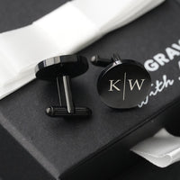 Engravd Round Custom Cuff link set: Design 6 | Engravd Co | Personalised Jewellery | Bracelets, Necklaces, Cufflinks, Hip Flasks