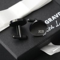 Engravd Round Custom Cuff link set: Design 3 | Engravd Co | Personalised Jewellery | Bracelets, Necklaces, Cufflinks, Hip Flasks