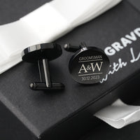Engravd Round Custom Cuff link set: Design 5 | Engravd Co | Personalised Jewellery | Bracelets, Necklaces, Cufflinks, Hip Flasks