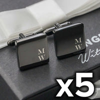 5 x Engravd Square Custom Cuff links : Initial sets | Engravd Co | Personalised Jewellery | Bracelets, Necklaces, Cufflinks, Hip Flasks