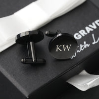 Engravd Round Custom Cuff link set: Design 2 | Engravd Co | Personalised Jewellery | Bracelets, Necklaces, Cufflinks, Hip Flasks