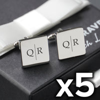 5 x Engravd Square Custom Cuff links : Initial sets | Engravd Co | Personalised Jewellery | Bracelets, Necklaces, Cufflinks, Hip Flasks