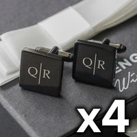 4 x Engravd Square Custom Cuff links : Initial sets | Engravd Co | Personalised Jewellery | Bracelets, Necklaces, Cufflinks, Hip Flasks