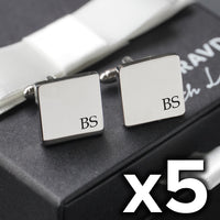 5 x Engravd Square Custom Cuff links : Initial sets | Engravd Co | Personalised Jewellery | Bracelets, Necklaces, Cufflinks, Hip Flasks