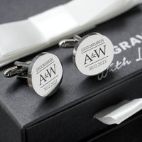 Engravd Round Custom Cuff link set: Design 5 | Engravd Co | Personalised Jewellery | Bracelets, Necklaces, Cufflinks, Hip Flasks