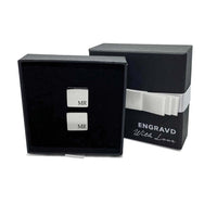 Engravd Square Custom Cuff link set: Design 2 | Engravd Co | Personalised Jewellery | Bracelets, Necklaces, Cufflinks, Hip Flasks