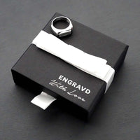 Custom Engravd Ring Gift box included Made from 316L Stainless steel (with 18k plating) Engraving will never fade