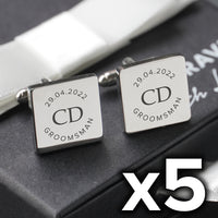 5 x Engravd Round Custom Cuff links : Groomsman sets | Engravd Co | Personalised Jewellery | Bracelets, Necklaces, Cufflinks, Hip Flasks