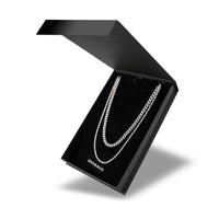 Silver Cuban Link + Rope Chain Stack | Engravd Co | Personalised Jewellery | Bracelets, Necklaces, Cufflinks, Hip Flasks