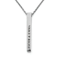 Silver Engravd 3D Bar Necklace | Engravd Co | Personalised Jewellery | Bracelets, Necklaces, Cufflinks, Hip Flasks