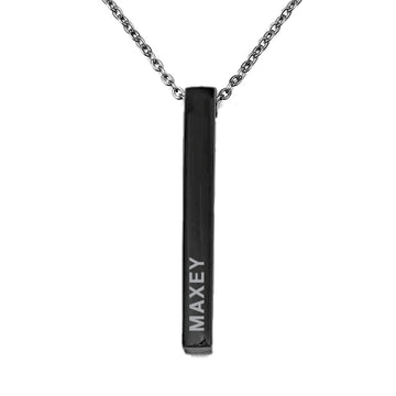 Black Engravd 3D Bar Necklace | Engravd Co | Personalised Jewellery | Bracelets, Necklaces, Cufflinks, Hip Flasks