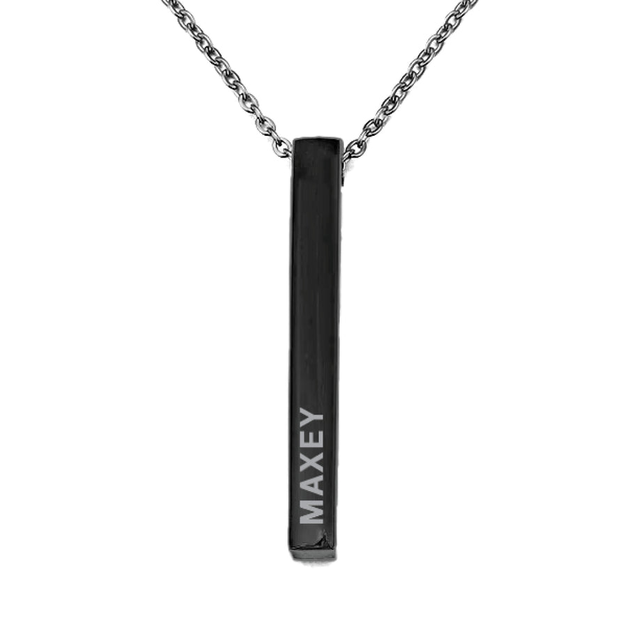 Black Engravd 3D Bar Necklace | Engravd Co | Personalised Jewellery | Bracelets, Necklaces, Cufflinks, Hip Flasks