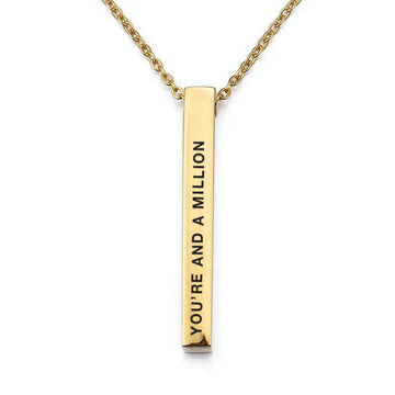 Gold Engravd 3D Bar Necklace | Engravd Co | Personalised Jewellery | Bracelets, Necklaces, Cufflinks, Hip Flasks